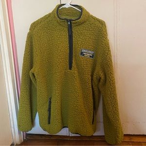 Converse Green Plush Oversized Cozy Hoodie with Logo Patch